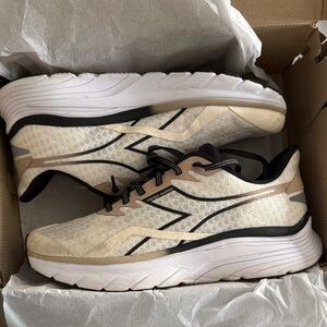 Neutral Beige Athletic Sneakers with Black Accents